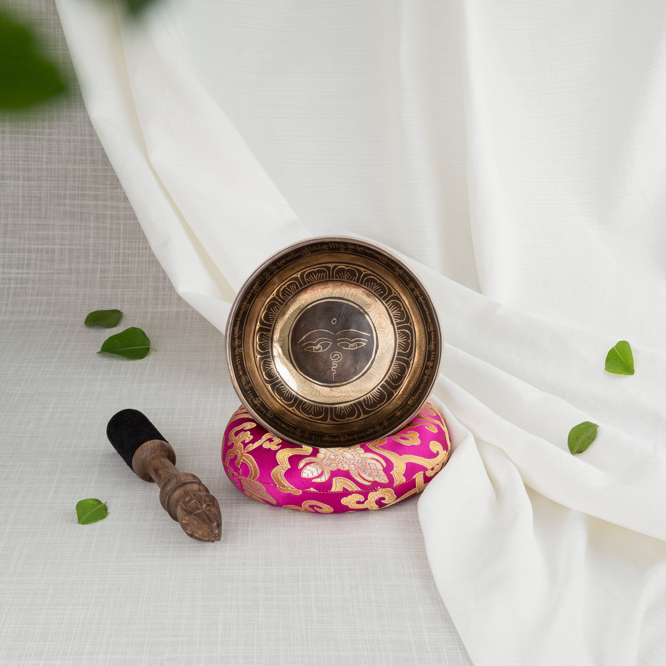 Inside view of Eyes of Buddha Singing Bowl