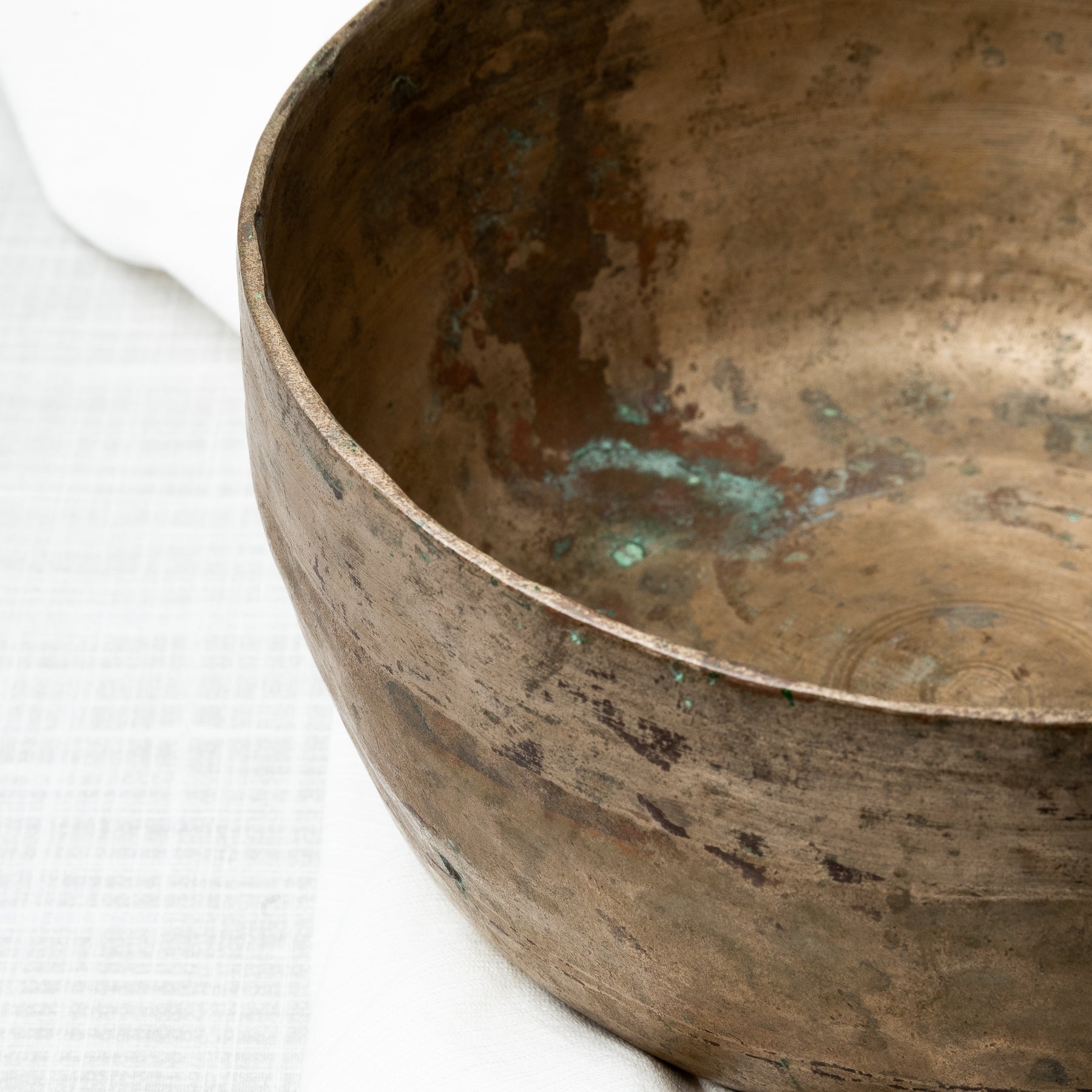 Antique singing bowl - detail shot