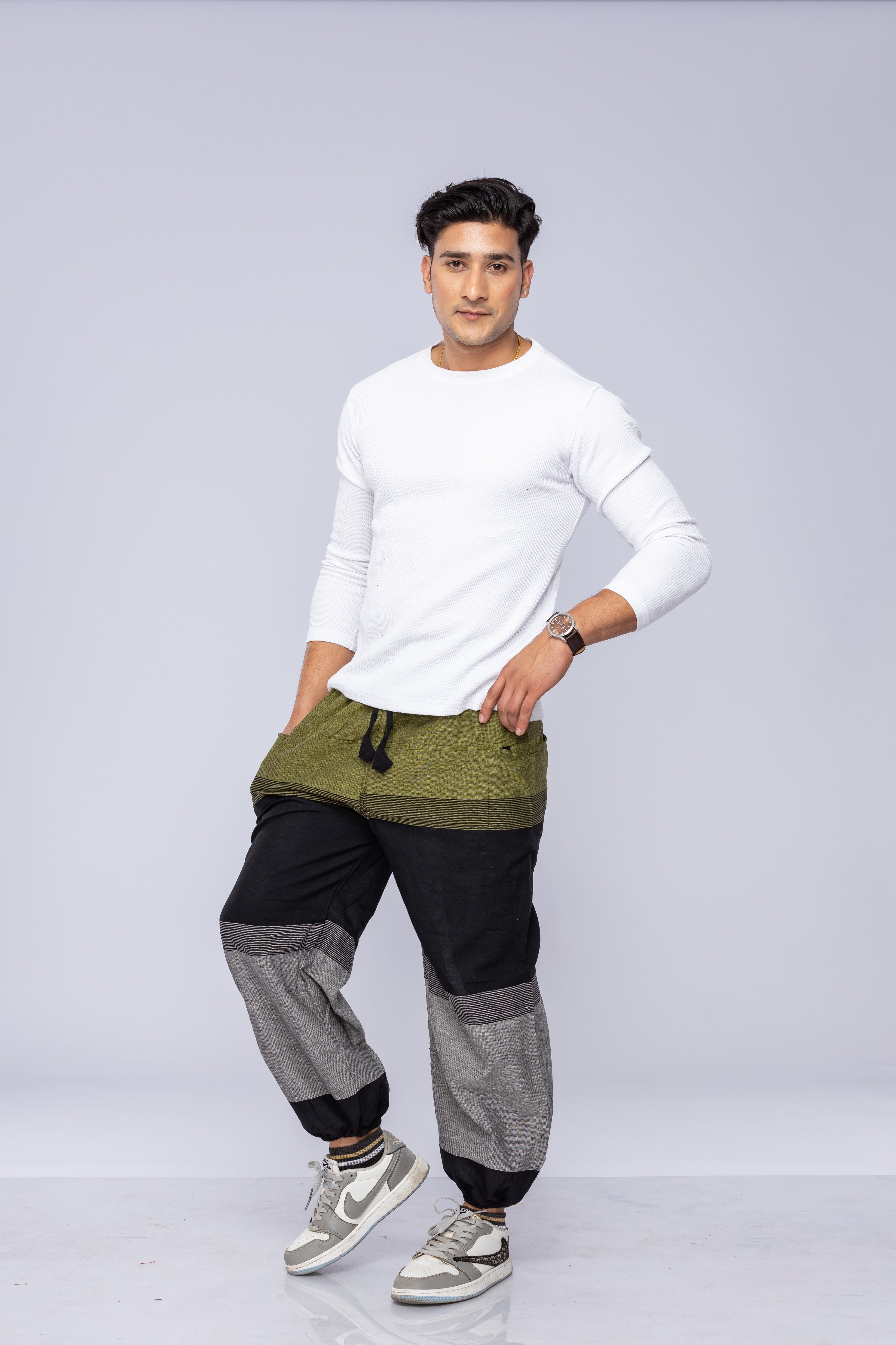 Man wearing Stack Harem Pants