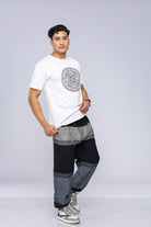 White mandala t-shirt on man