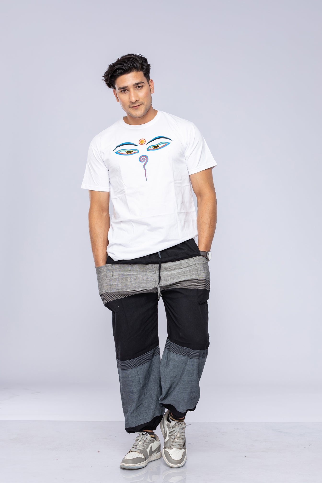 Man wearing Stack Harem Pants